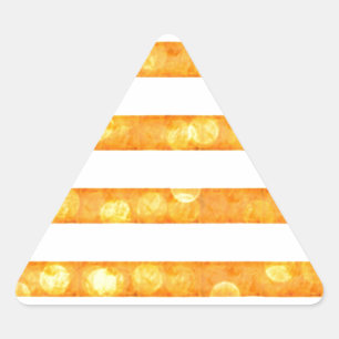 Bokeh-Streifen Orange und Weiß Dreieckiger Aufkleber