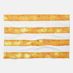 Bokeh Streifen Orange und Weiß Küchentücher