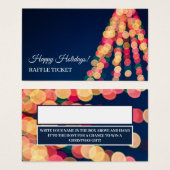 Bokeh Tree Lights, Christmas Raffle Ticket (Vorne & Hinten)