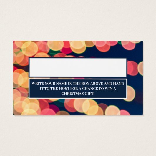 Bokeh Tree Lights, Christmas Raffle Ticket (Rückseite)