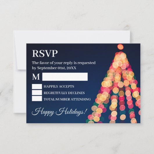 Bokeh Tree Lights, Christmas UAWG RSVP Karte (Vorderseite)