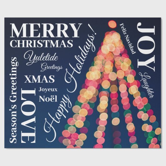 Bokeh Tree Lights, Weihnachten Geschenkpapier (Flach)