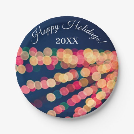 Bokeh Tree Lights, Weihnachten Pappteller (Vorderseite)