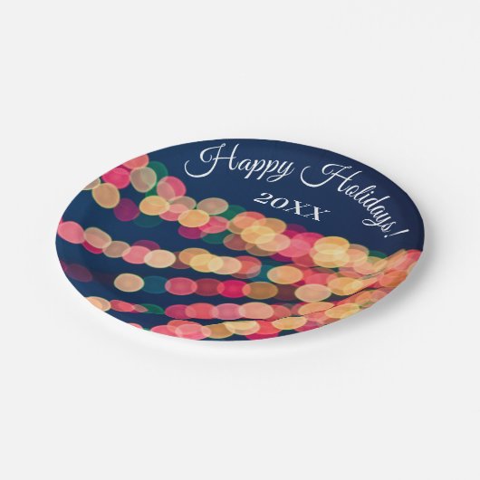 Bokeh Tree Lights, Weihnachten Pappteller (Schrägansicht)