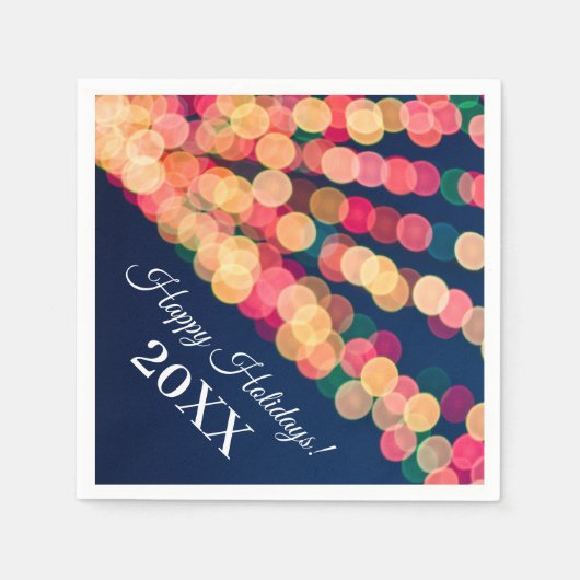 Bokeh Tree Lights, Weihnachten Serviette (Vorderseite)