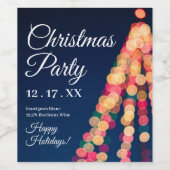 Bokeh Tree Lights, Weihnachten Weinetikett (Einzelnes Label)