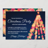 Bokeh Tree Lights, Weihnachts-Party einladen Ankündigung (Vorne/Hinten)