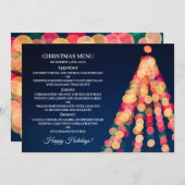 Bokeh Tree Lights, Weihnachtsmenü Menükarte (Vorne/Hinten)