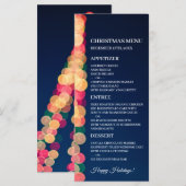 Bokeh Tree Lights, Weihnachtsmenü Menükarte (Vorne/Hinten)