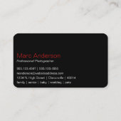 Bokeh u. Zoomobjektiv-Fotograf-Visitenkarte D16 Visitenkarte (Rückseite)