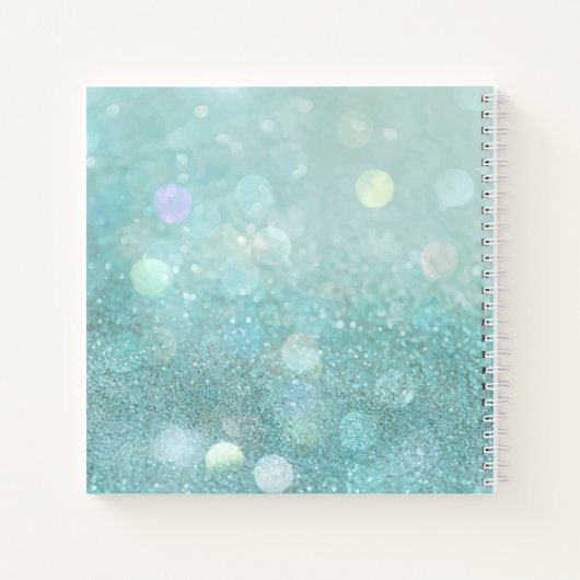Bokeh und Glitzer Sketchbook Notebook Notizblock (Rückseite)
