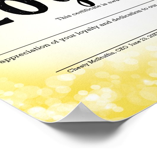 Bokeh universelles Jubiläum Poster (Ecke)