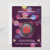 Bokeh Virtual Birthday Party Einladung (Vorderseite)