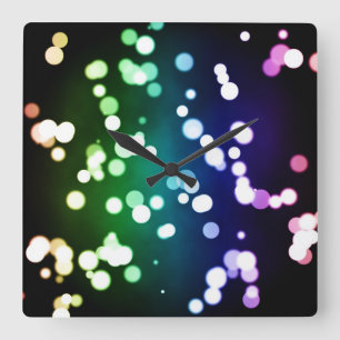 Bokeh Wall Clock Quadratische Wanduhr