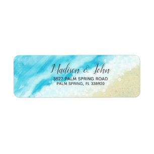 Bokeh Watercolor Modern Beach Wedding