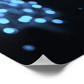 Bokeh Weihnachtsbaum Hintergrund - Blau Poster (Ecke)