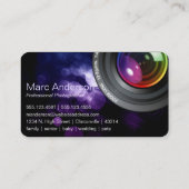 Bokeh & Zoom Lens Fotograf Business Card D4 Visitenkarte (Rückseite)