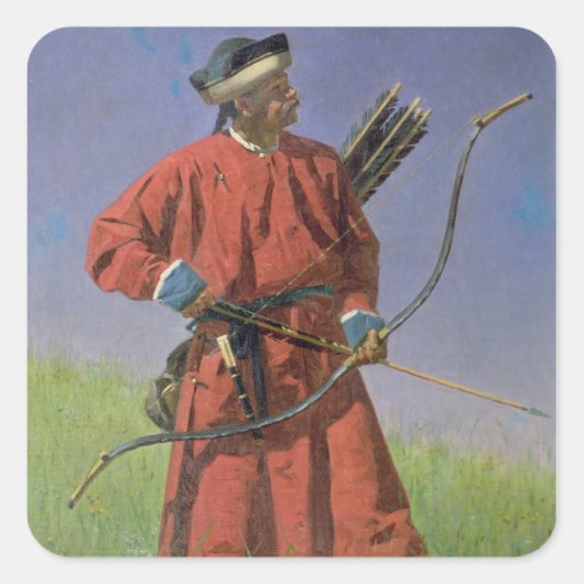 Bokharan Soldier , 1873 Quadratischer Aufkleber (Vorderseite)