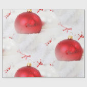 bolas rojas sobre nieve geschenkpapier (Flach)