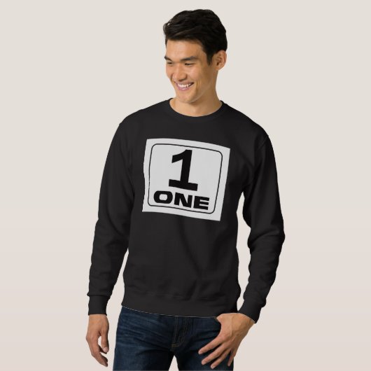 Bold #1 "One" Graphic Design with Rounded Frame Sweatshirt (Vorne ganz)
