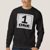 Bold #1 "One" Graphic Design with Rounded Frame Sweatshirt (Vorderseite)