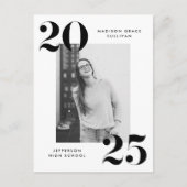 Bold 2023 Black Lettering Photo Graduation Party Einladungspostkarte (Vorderseite)