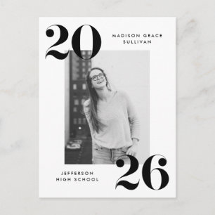 Bold 2023 Black Lettering Photo Graduation Party Einladungspostkarte