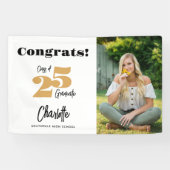 Bold 2024 Gold Glückwunschs Graduate Foto Banner (Horizontal)
