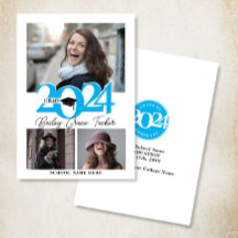 Bold 2024 GRAD Cap 3-Foto Sky Blue Abschluss