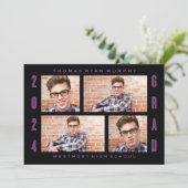 BOLD 2024 GRAD FOTO COLLAGE ABSCHLUSS INVITATION EINLADUNG (Stehend Vorderseite)