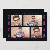 BOLD 2024 GRAD FOTO COLLAGE ABSCHLUSS INVITATION EINLADUNG (Vorne/Hinten)