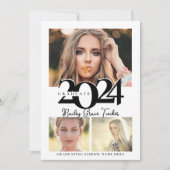 Bold 2024 Graduate 3-Foto Collage Abschluss Ankündigung (Vorderseite)