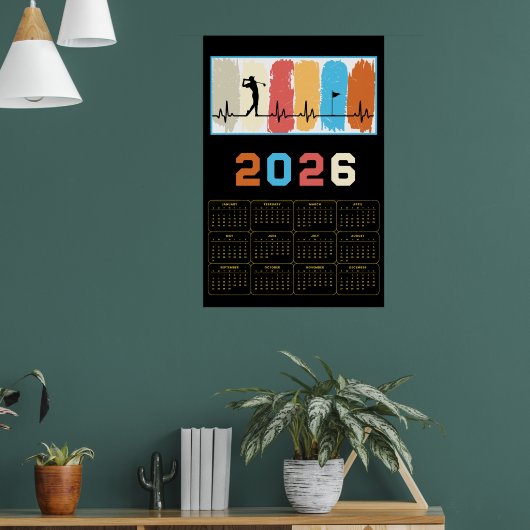 Bold 2026 Golf Calendar Poster (Wohnzimmer 1)