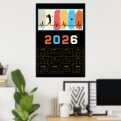 Bold 2026 Golf Calendar Poster (Heimbüro)