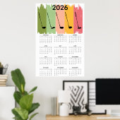 Bold 2026 Golf Calendar Poster (Heimbüro)