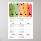 Bold 2026 Golf Calendar  Poster (Vorne)