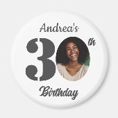 Bold 30th Birthday Party Photo Favor Magnet (Vorne)