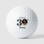 Bold 30th Birthday Party Photo  Golfball (Vorderseite)