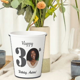 Bold 30th Birthday Party Photo Pappbecher