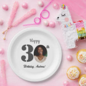 Bold 30th Birthday Party Photo Pappteller (Party)