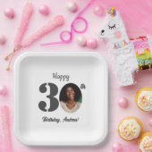 Bold 30th Birthday Party Photo Pappteller (Party)