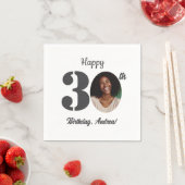 Bold 30th Birthday Party Photo Serviette (Beispiel)