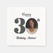 Bold 30th Birthday Party Photo Serviette (Vorderseite)