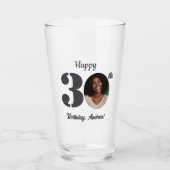 Bold 30th Birthday Photo Glas (Vorderseite)