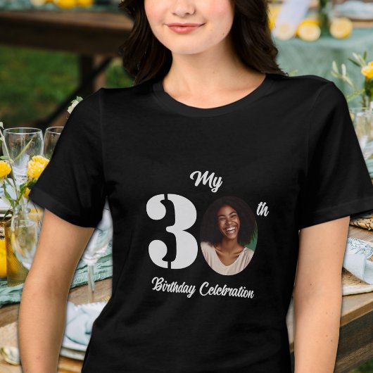 Bold 30th Birthday Photo Tri-Blend Shirt