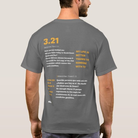BOLD 3.21 Down Syndrome Awareness Unisex T - Shirt (Rückseite)
