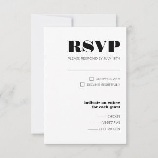 Bold 3,5" x 5" Response-Karte RSVP Karte
