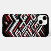 Bold 3D Geometric Maze Phone Case - Red, Black  (Rückseite (Horizontal))