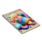Bold 3D Rainbow Abstrakt Art Notebook Notizblock (Rechte Seite)