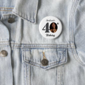 Bold 40th Birthday Party Photo Favor Button (Beispiel)